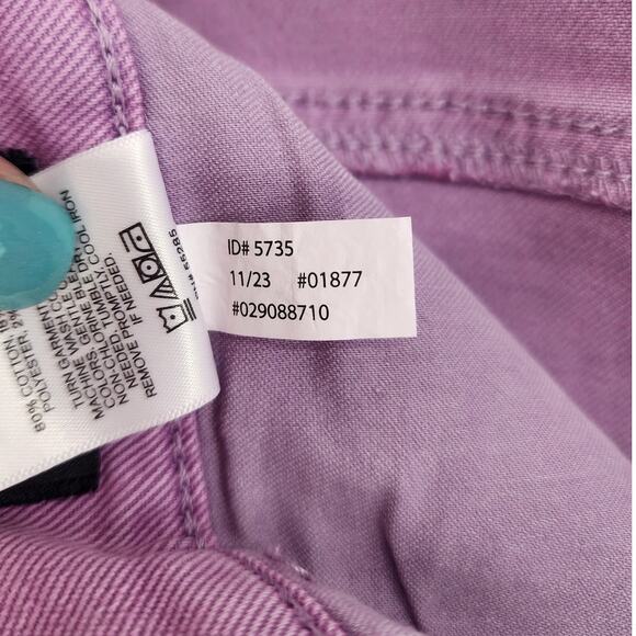 Express Conscious Edit Cropped Flare High Rise Jeans Lavender Women’s Size 10R - Picture 9 of 11